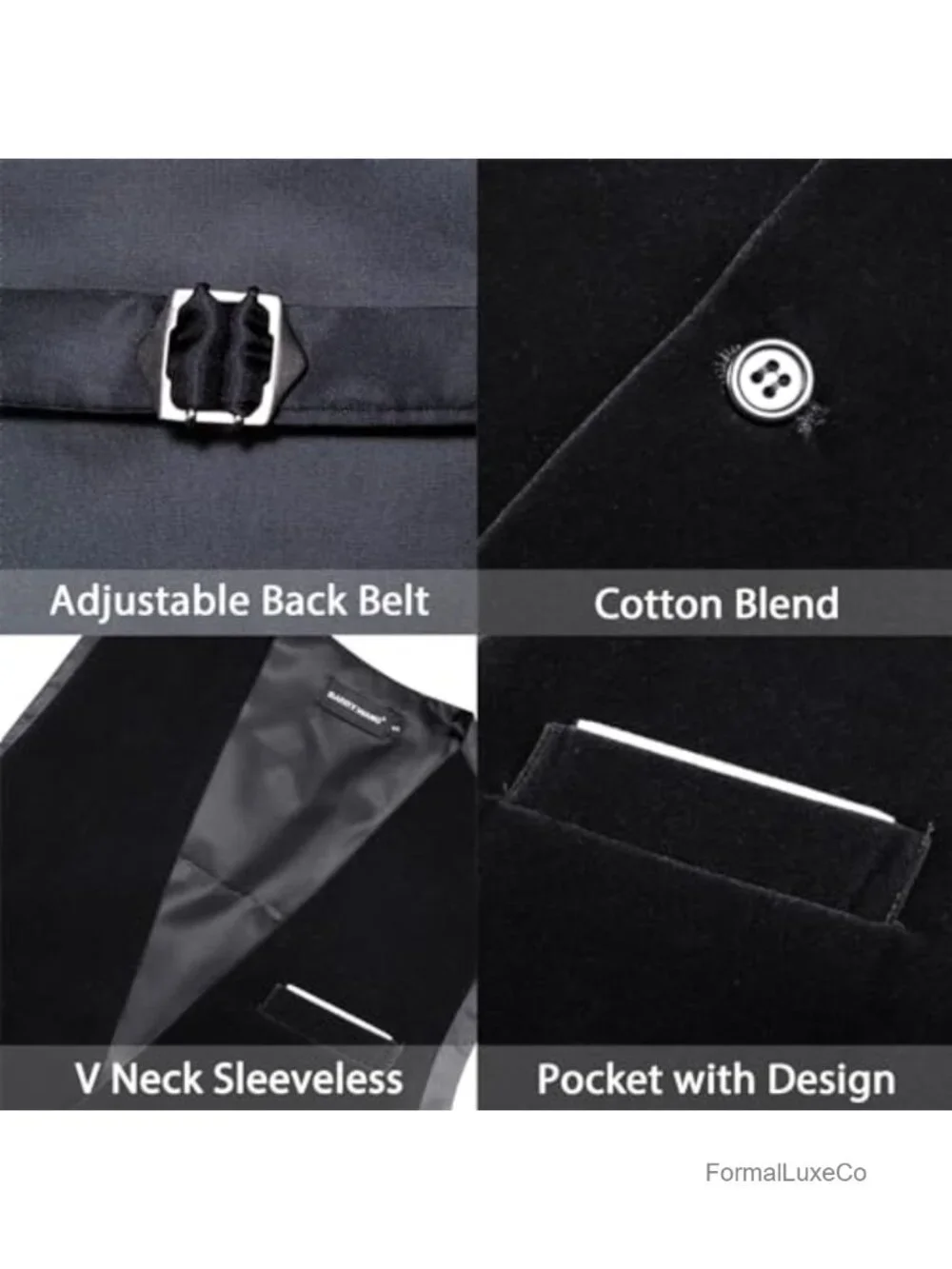 Men's Velvet Suit Vest with Brooch - 2 Piece Set, Formal Wedding Party